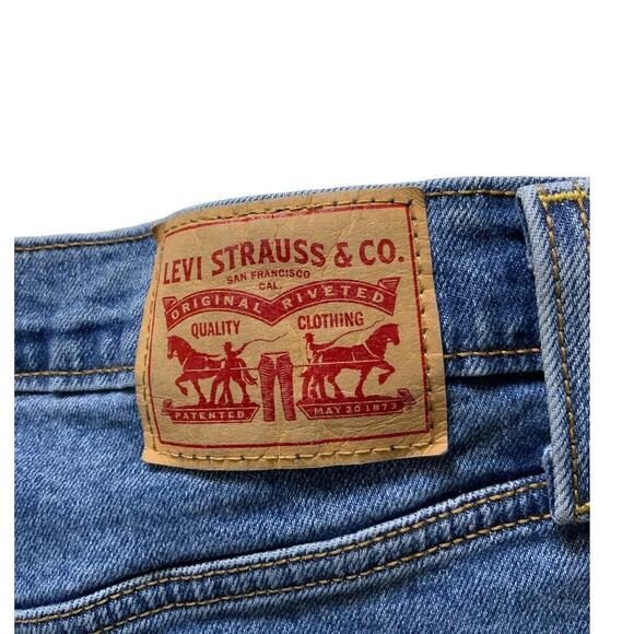 Levi's Ribcage Straight Jeans Womens Size 16W High Rise Button Fly Denim Blue - Picture 9 of 12